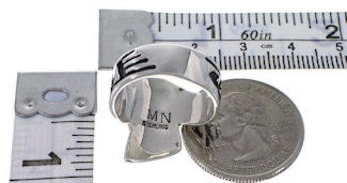 Oyster Shell Multicolor Inlay Sterling Silver Ring Size 7-1/4 NS43618